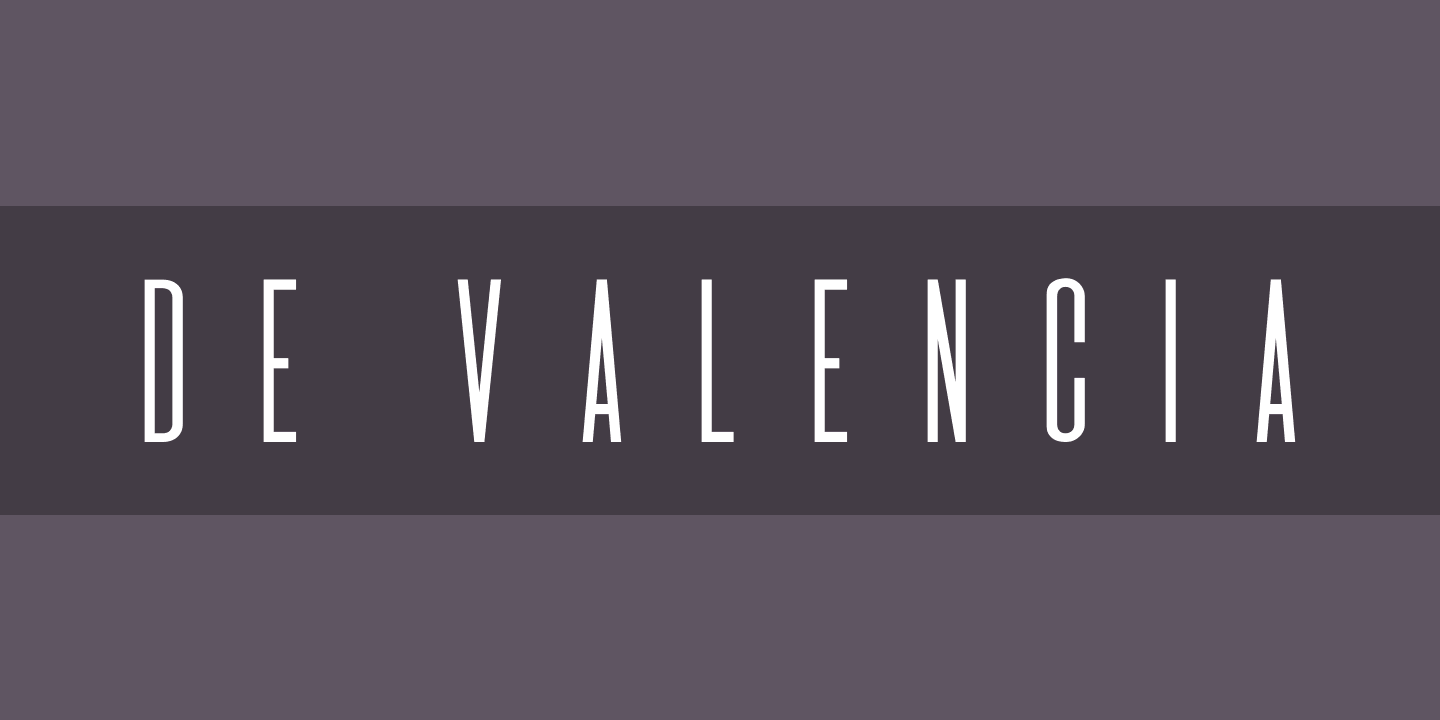 De Valencia Regular Font preview